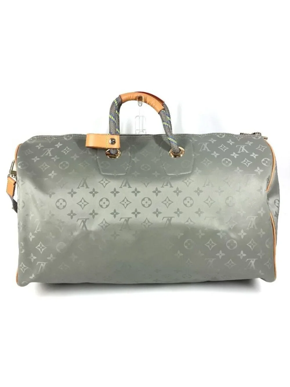 Louis Vuitton Boston Bag Keepall Bandouliere 50 Leather Canvas Gray